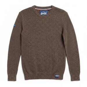 Superdry Vintage Men's Crew Neck Textured Knit Medium 100% Cotton Sweater EUC